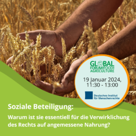 Fachpodium beim Global Forum for Food and Agriculture