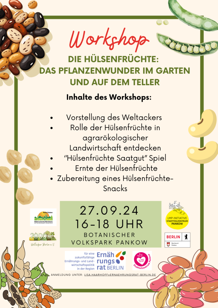 Hülsenfrüchte-Workshop am 27.09. um 16-18 Uhr im Botanischen Volkspark Pankow