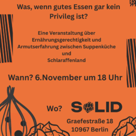 Was, wenn gutes Essen gar kein Privileg ist? 6. November | 18 Uhr